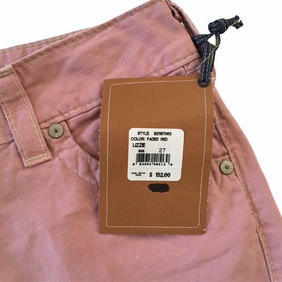 new True Religion ʊ Lizzie Lightweight Denim Mini Skirt ʊ Faded Red ʊ Size 4 27 - Picture 8 of 16